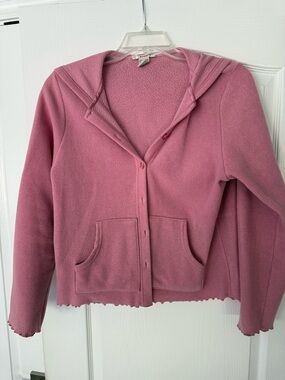 Chadwicks Rose Pink Hooded Button-Front Cardigan